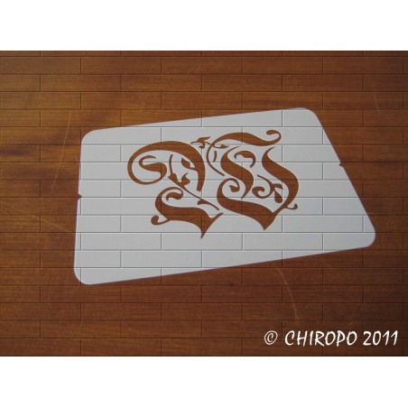 Pochoir Monogramme Gothic - Lettre W en 7cm (0652) Pochoir Monogramme Gothic - Lettre W en 7cm (0652)