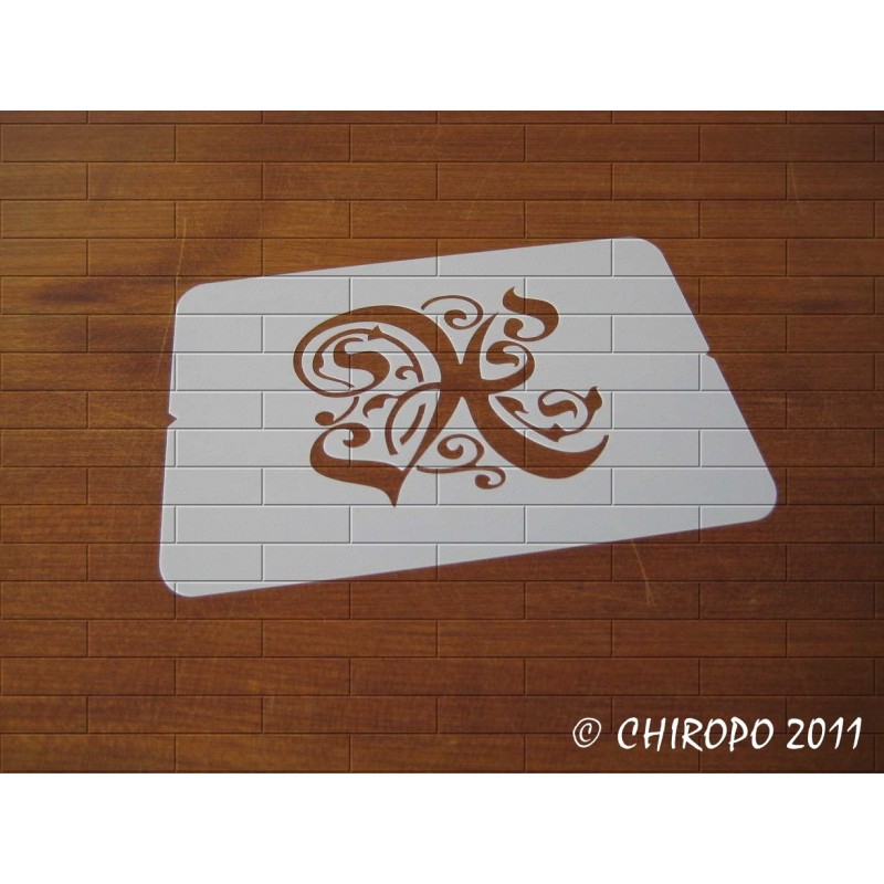 Pochoir Monogramme Gothic - Lettre X en 7cm (0652)