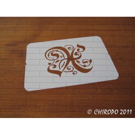 Pochoir Monogramme Gothic - Lettre X en 7cm (0652) Pochoir Monogramme Gothic - Lettre X en 7cm (0652)