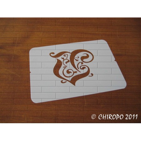 Pochoir Monogramme Gothic - Lettre V en 7cm (0652) Pochoir Monogramme Gothic - Lettre V en 7cm (0652)
