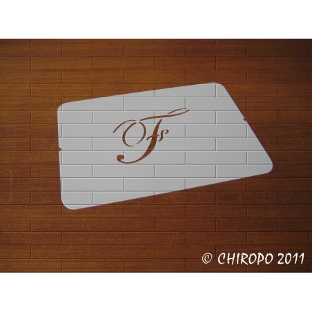 Pochoir Monogramme Script - Lettre F en 5cm (0634) Pochoir Monogramme Script - Lettre F en 5cm (0634)