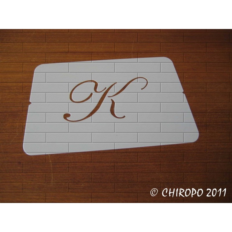 Pochoir Monogramme Script - Lettre K en 5cm (0634)