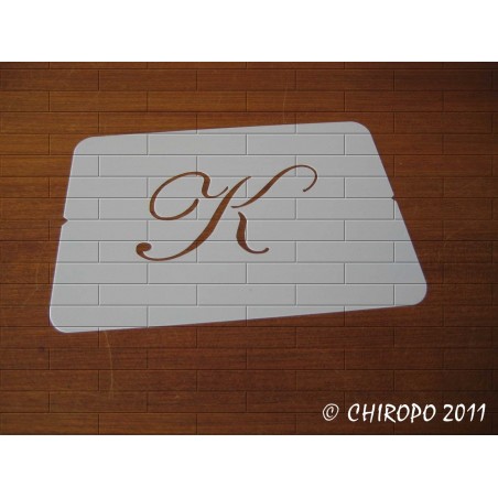 Pochoir Monogramme Script - Lettre K en 5cm (0634) Pochoir Monogramme Script - Lettre K en 5cm (0634)