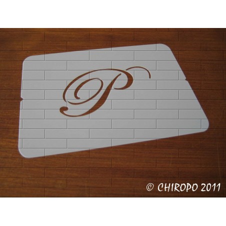 Pochoir Monogramme Script - Lettre P en 5cm (0634) Pochoir Monogramme Script - Lettre P en 5cm (0634)