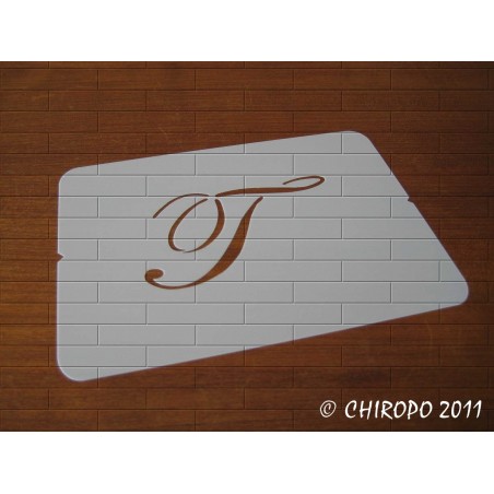 Pochoir Monogramme Script - Lettre T en 5cm (0634) Pochoir Monogramme Script - Lettre T en 5cm (0634)
