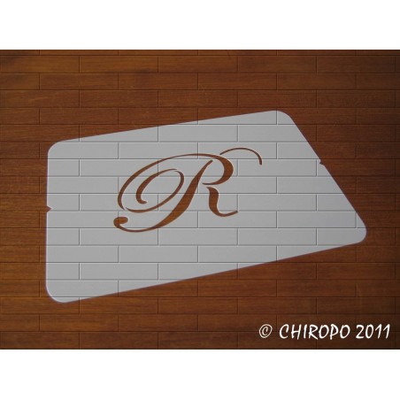 Pochoir Monogramme Script - Lettre R en 5cm (0634) Pochoir Monogramme Script - Lettre R en 5cm (0634)