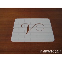 Pochoir Monogramme Chopin - Lettre V en 5cm (0649)