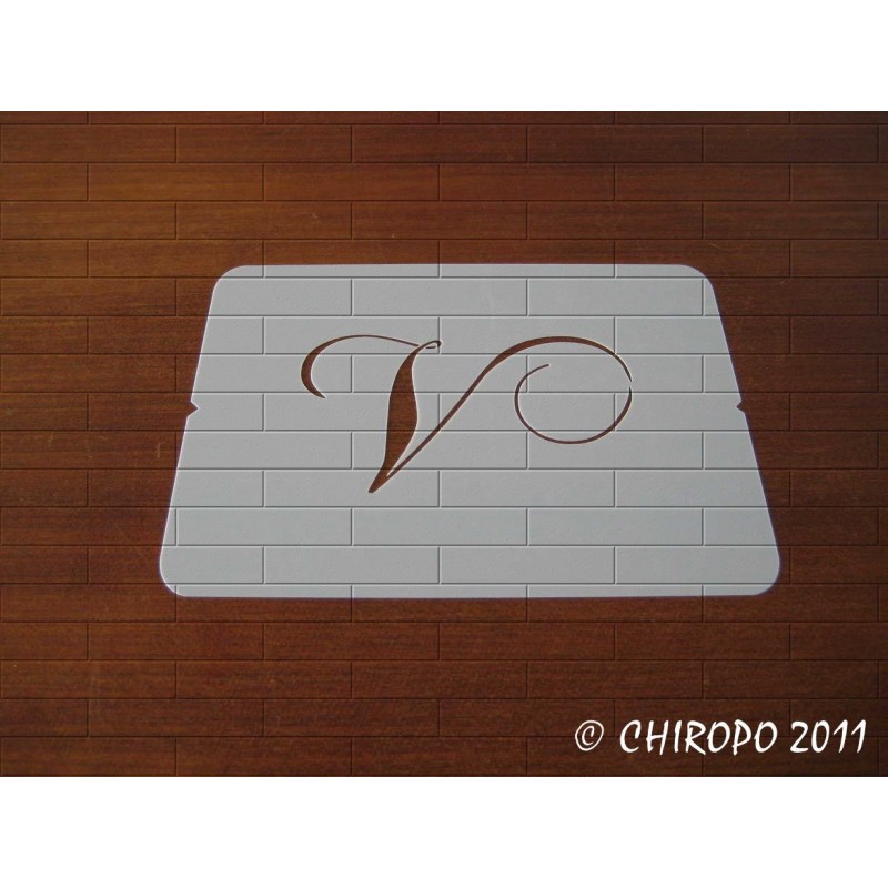 Pochoir Monogramme Chopin - Lettre V en 5cm (0649) Pochoir Monogramme Chopin - Lettre V en 5cm (0649)