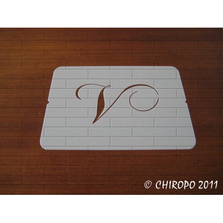 Pochoir Monogramme Chopin - Lettre V en 5cm (0649) Pochoir Monogramme Chopin - Lettre V en 5cm (0649)