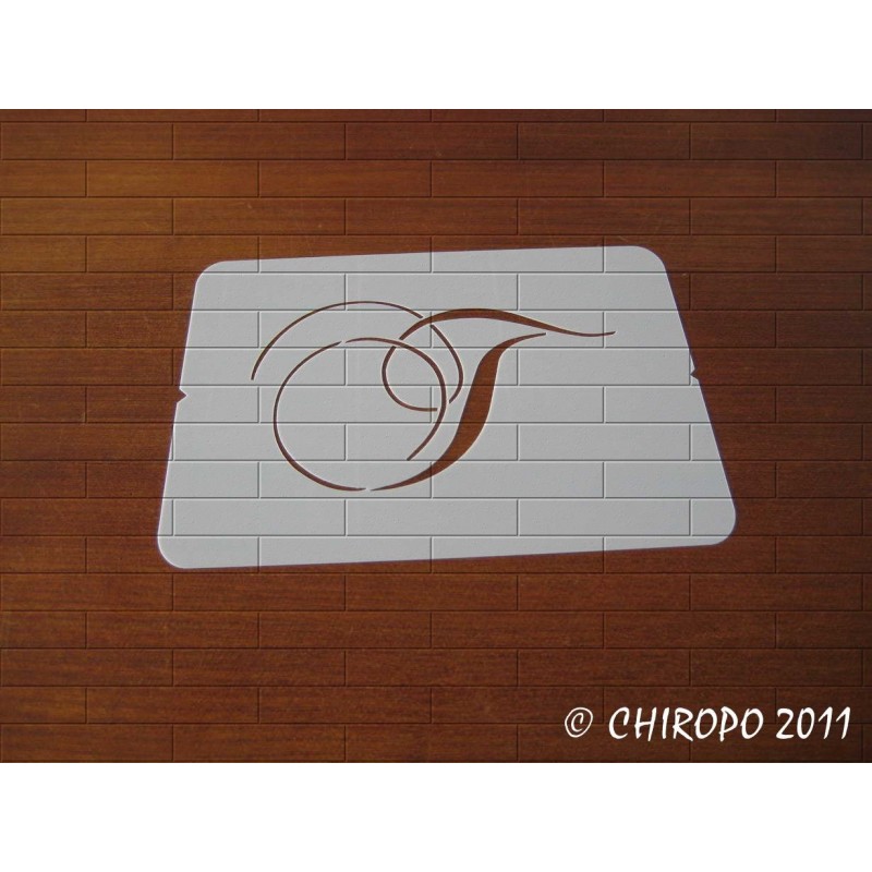 Pochoir Monogramme Chopin - Lettre T en 5cm (0649) Pochoir Monogramme Chopin - Lettre T en 5cm (0649)