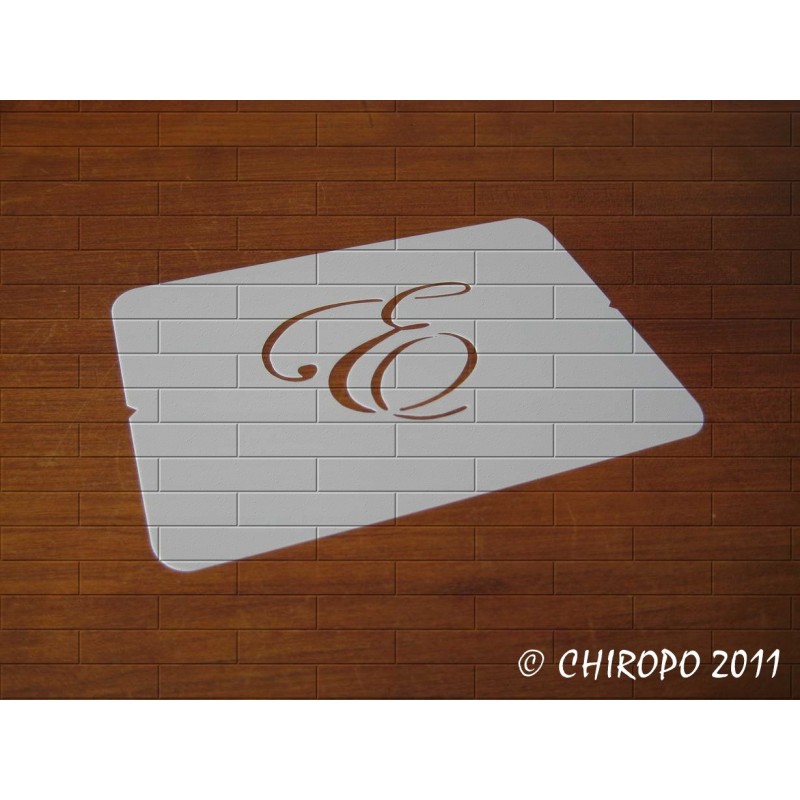 Pochoir Monogramme Script - Lettre E en 5cm (0634)
