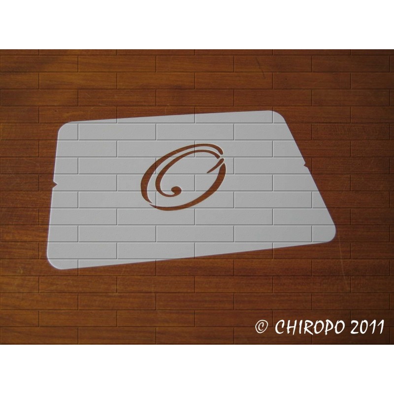 Pochoir Monogramme Script - Lettre O en 5cm (0634)