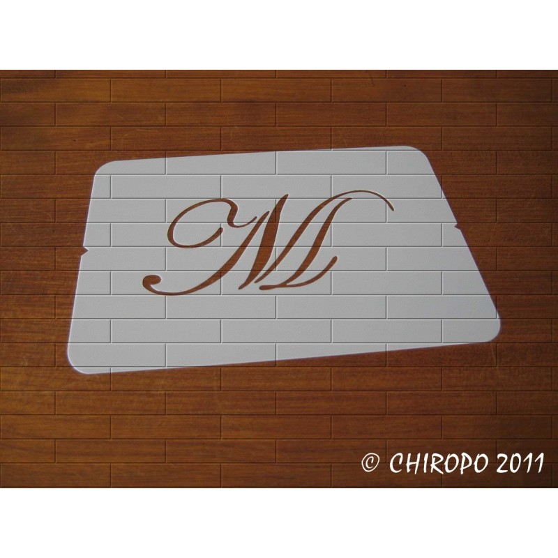 Pochoir Monogramme Script - Lettre M en 5cm (0634) Pochoir Monogramme Script - Lettre M en 5cm (0634)