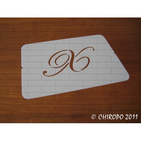 Pochoir Monogramme Script - Lettre X en 5cm (0634) Pochoir Monogramme Script - Lettre X en 5cm (0634)