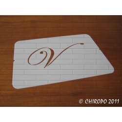 Pochoir Monogramme Script - Lettre V en 5cm (0634)