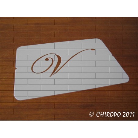 Pochoir Monogramme Script - Lettre V en 5cm (0634) Pochoir Monogramme Script - Lettre V en 5cm (0634)