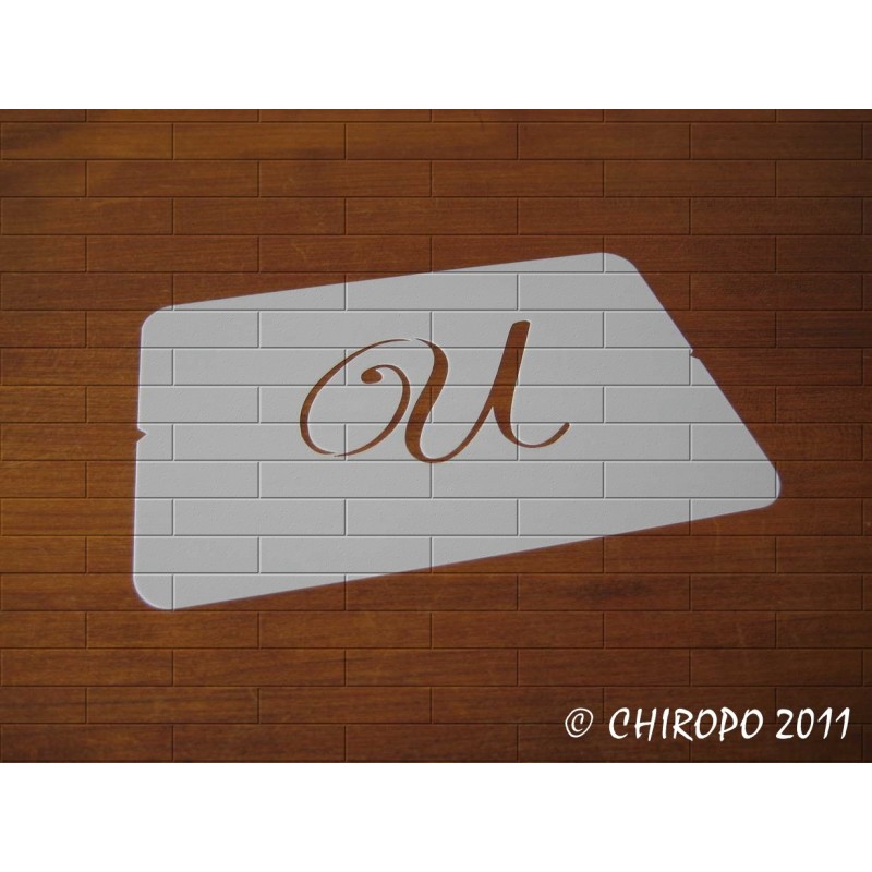 Pochoir Monogramme Script - Lettre U en 5cm (0634)