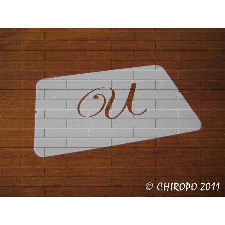 Pochoir Monogramme Script - Lettre U en 5cm (0634) Pochoir Monogramme Script - Lettre U en 5cm (0634)