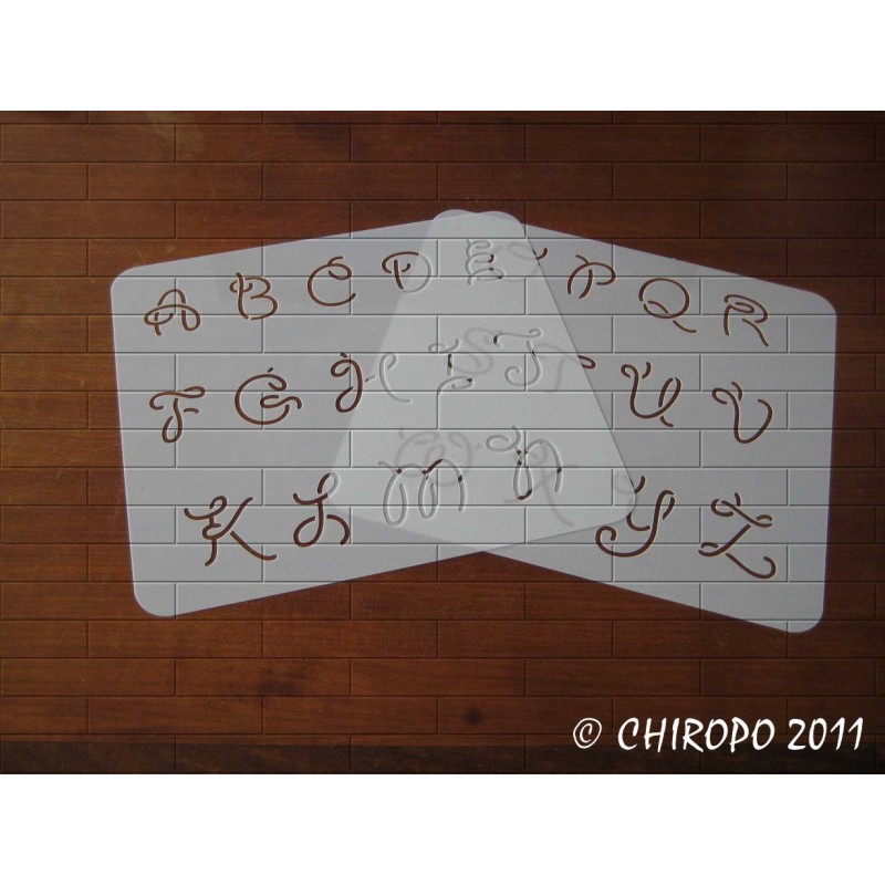 Pochoir alphabet - Giddy majuscule - 3cm (0666) Pochoir alphabet - Giddy majuscule - 3cm (0666)