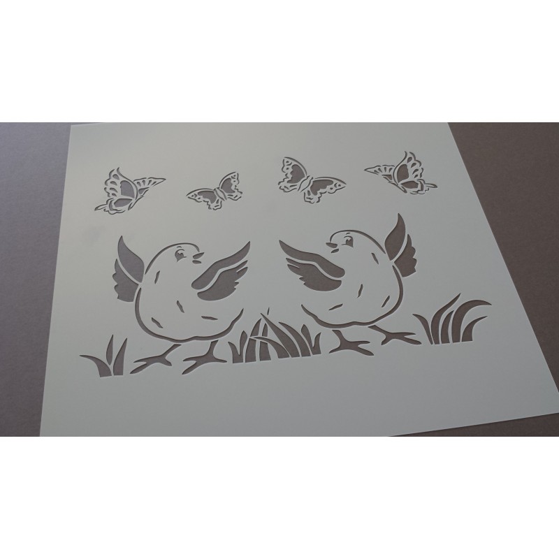Pochoir oiseaux et papillons (00103) Pochoir oiseaux et papillons (00103)