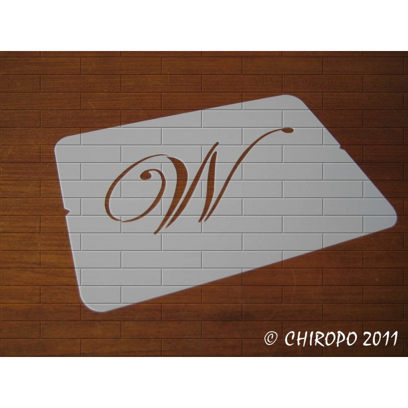 Pochoir Monogramme Script - Lettre W en 5cm (0634)