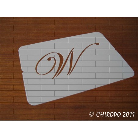 Pochoir Monogramme Script - Lettre W en 5cm (0634) Pochoir Monogramme Script - Lettre W en 5cm (0634)