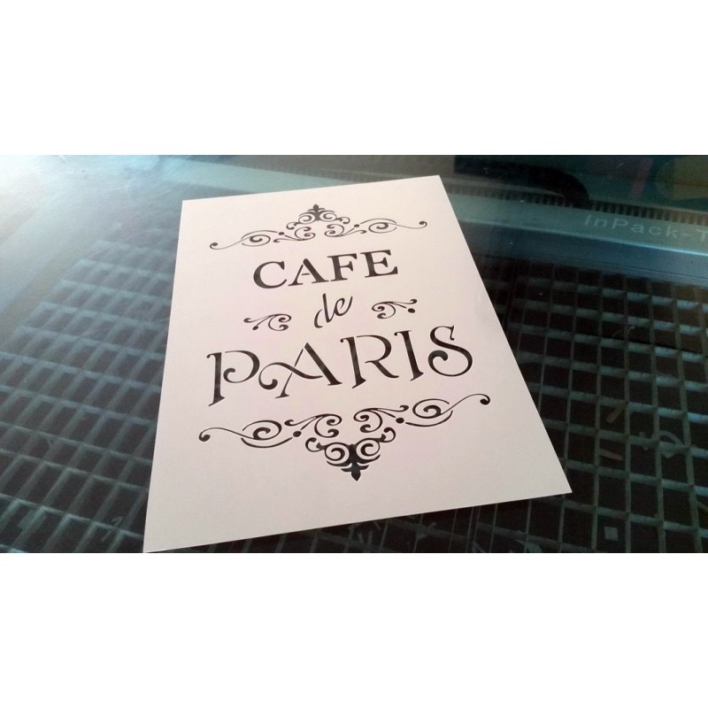 Pochoir shabby Cafe de Paris (00137) 
