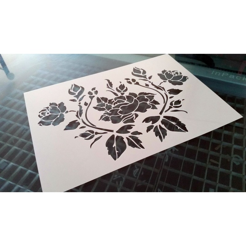Pochoir fleur - Bouquet de roses (00140)