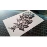 Pochoir fleur - Branche de rosier (00141)