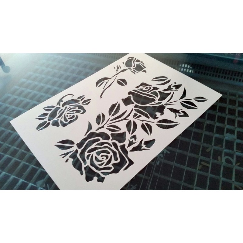 Pochoir fleur - Frise de roses (00142) Pochoir fleur - Frise de roses (00142)