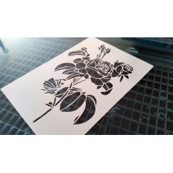 Pochoir fleur - Rosier classique (00144)
