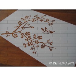 Pochoir Grande Branche Fleur de Cerisier 1 (0420-F10)