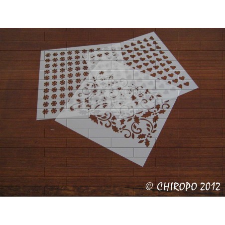 Scrapbooking Mask - Lot de 3 masks pour fonds (0741L) Scrapbooking Mask - Lot de 3 masks pour fonds (0741L)