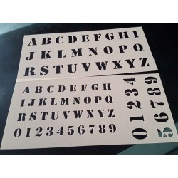 Pochoir alphabet - Lettres et Chiffres 2,5 cm (00175)