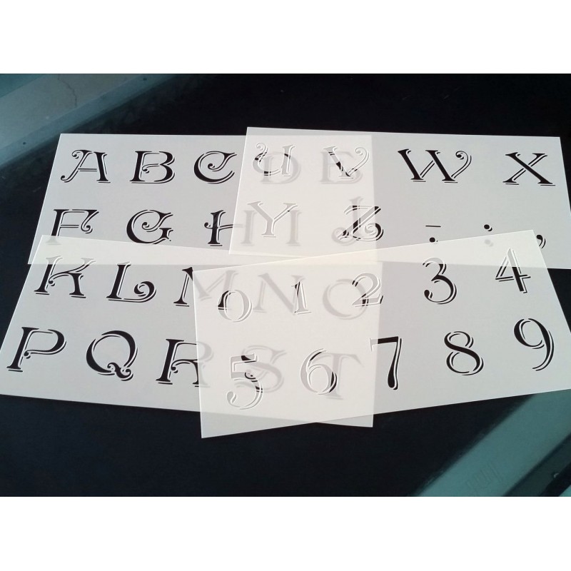 Pochoir alphabet - Lettres et Chiffres 4 cm (00178) 
