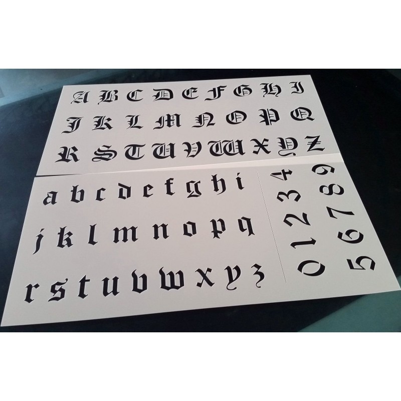 Pochoir alphabet - Lettres et Chiffres 2,5 cm (00177)