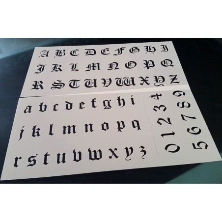 Pochoir alphabet - Lettres et Chiffres 2,5 cm (00177) Pochoir alphabet - Lettres et Chiffres 2,5 cm (00177)