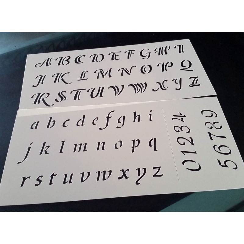 Pochoir alphabet - Lettres et Chiffres 2,5 cm (00176)