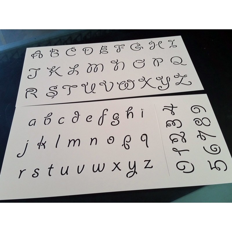 Pochoir alphabet - Lettres et Chiffres 2,5 cm (00173)