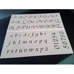 Pochoir alphabet - Lettres et Chiffres 2,5 cm (00172)