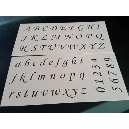Pochoir alphabet - Lettres et Chiffres 2,5 cm (00171)