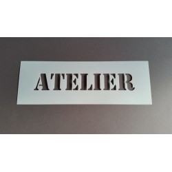 Pochoir mot ATELIER- 10x29 cm