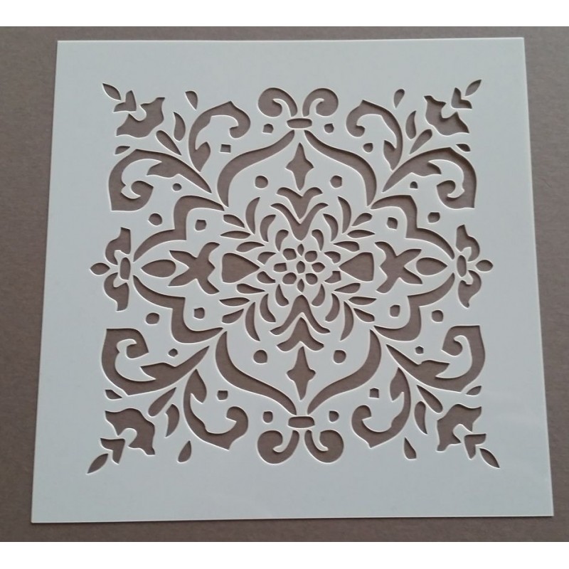Pochoir carreau de ciment 1 - 15x15 cm - Pochoir carreau de ciment 1 - 15x15 cm -