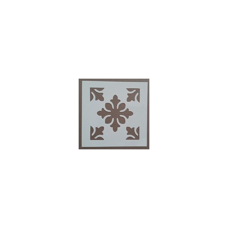 Pochoir carreau de ciment 1 - 15x15 cm - Pochoir carreau de ciment 1 - 15x15 cm -