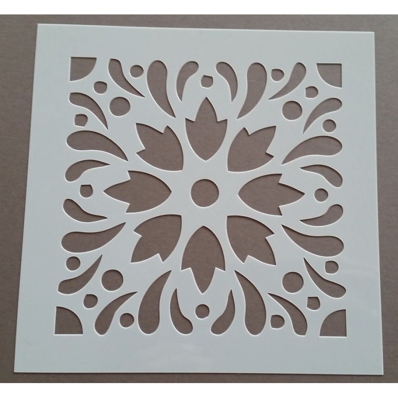 Pochoir carreau de ciment 1 - 15x15 cm - Pochoir carreau de ciment 1 - 15x15 cm -