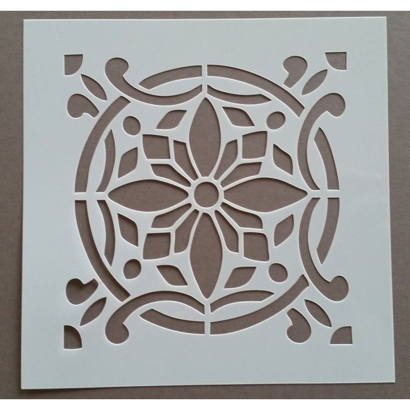 Pochoir carreau de ciment 1 - 15x15 cm -