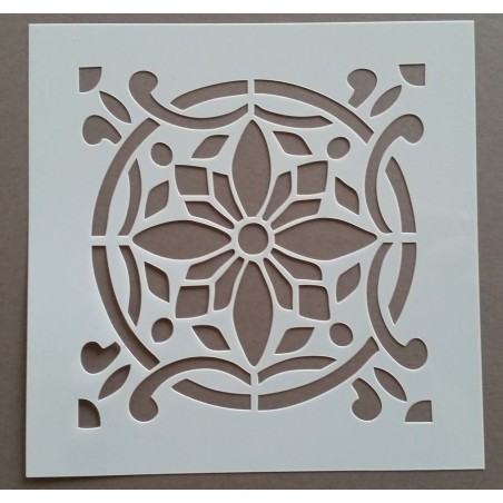 Pochoir carreau de ciment 1 - 15x15 cm - Pochoir carreau de ciment 1 - 15x15 cm -