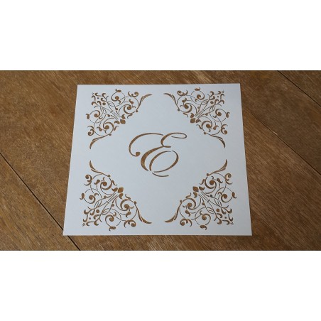 Pochoir cadre baroque et lettre au choix Pochoir cadre baroque et lettre au choix