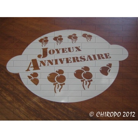 Pochoir à gâteaux - Joyeux anniversaire et ballons (07679) Pochoir à gâteaux - Joyeux anniversaire et ballons (07679)