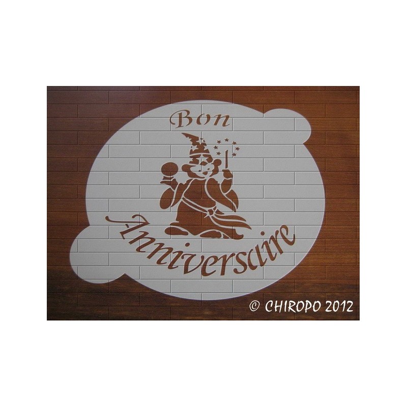 Pochoir à gâteaux - Bon anniversaire magicien (07919) Pochoir à gâteaux - Bon anniversaire magicien (07919)